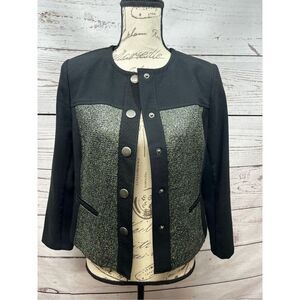 Cabi small button down‎ black jacket with fun accent on sides - 3181
